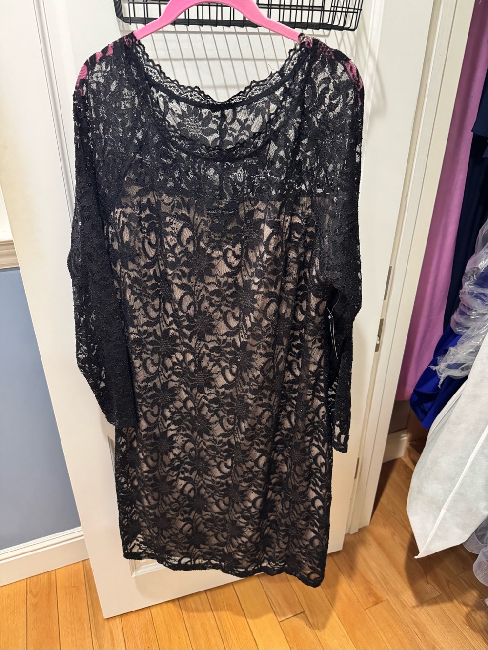 Black Lace Overlay Wedding Dress